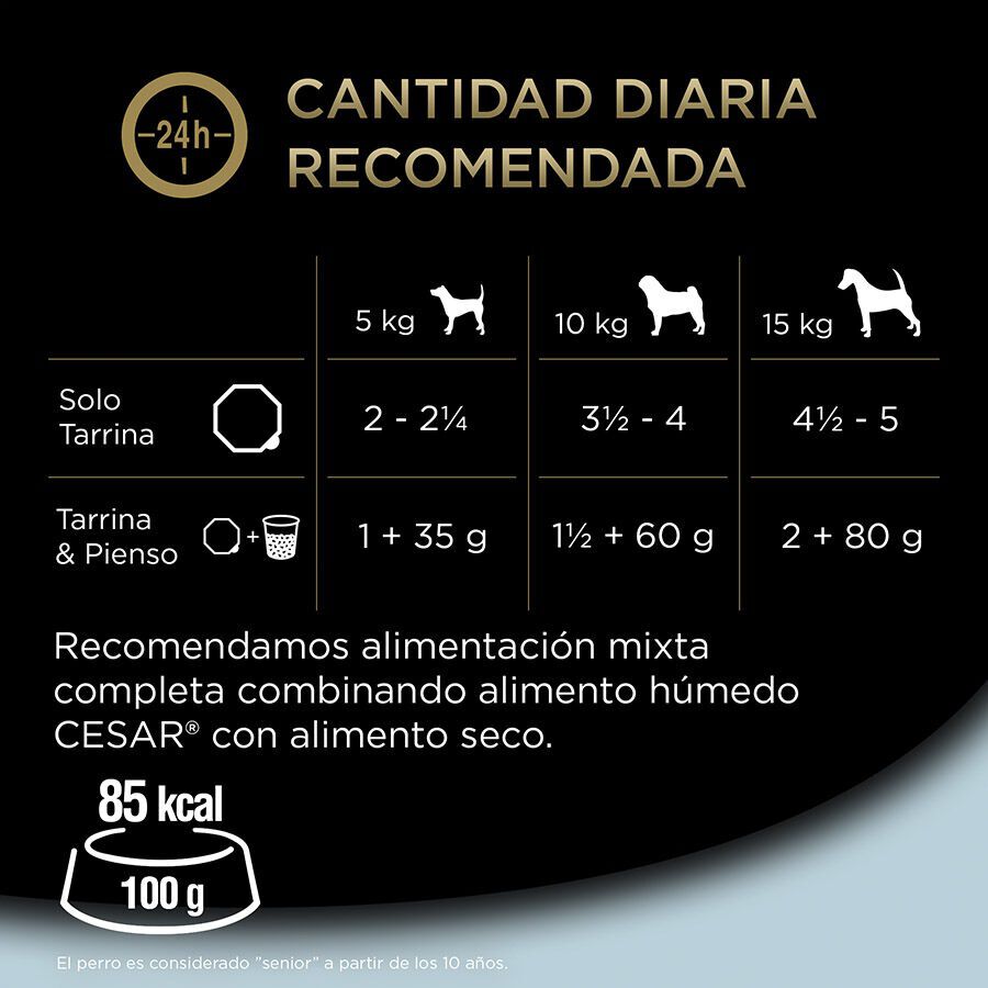 Cesar Carnes Mixtas Tarrina en Gelatina para Perros Senior - Multipack thumbnail