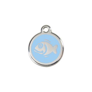 Red Dingo Placa identificativa Acero Inoxidable Esmalte Pez Azul Claro para gatos