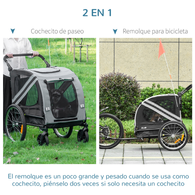 PawHut Remolque de Bicicleta para perros, , large Imagen numero 4