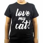 Camiseta niño/a "Love my cat!" color Negro, , large image number null