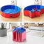 DZL esterilla plegable PVC antideslizante rojo y azul para mascotas, , large indicador imagen numero 4