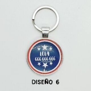 Chapa identificativa estrellas blancas para perros color Azul