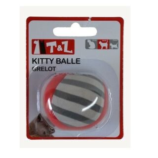 T&Z kitty pelota con cascabel roja y gris para gatos