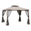 Outsunny Cenador de Jardín 3x3 m Pabellón de Exterior con Doble Techo de Ventilación 4 Cortinas Mosquiteras Laterales con Cremallera 8 Orificios de Drenaje Gazebo para Fiestas Patio Marrón Pardo, , large indicador imagen numero 1