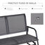 Outsunny Banco Balancín de 2 Plazas Silla Mecedora de Jardín Tubo de Metal y Tela Texteline Transpirable para Exterior Carga Máx. 200 kg 120x70x85 cm Gris, , large indicador imagen numero 5