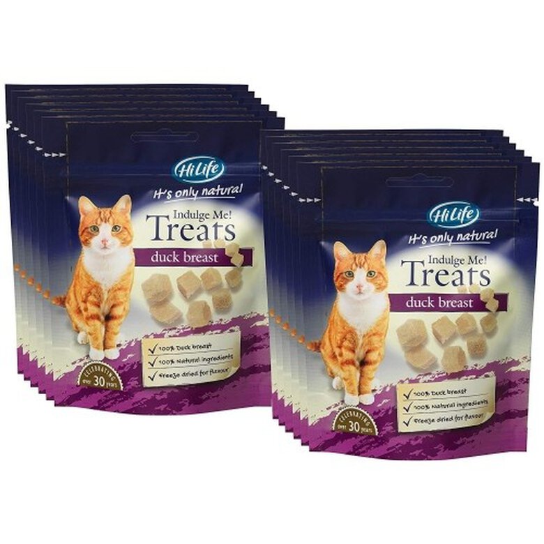 12 bolsas de snacks para gatos sabor Pato, , large image number null