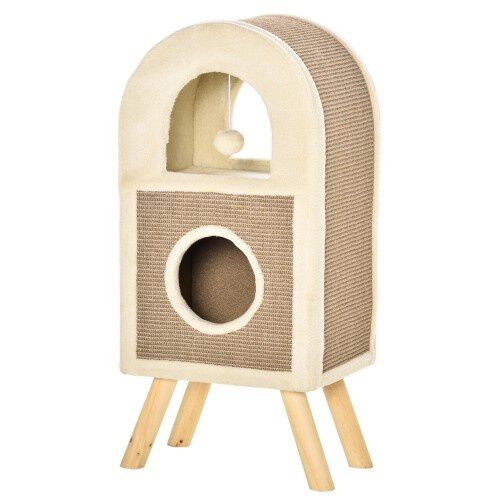 PawHut &Aacute;rbol rascador para gatos cueva de sisal  color Caf&eacute;, , large Imagen numero 3