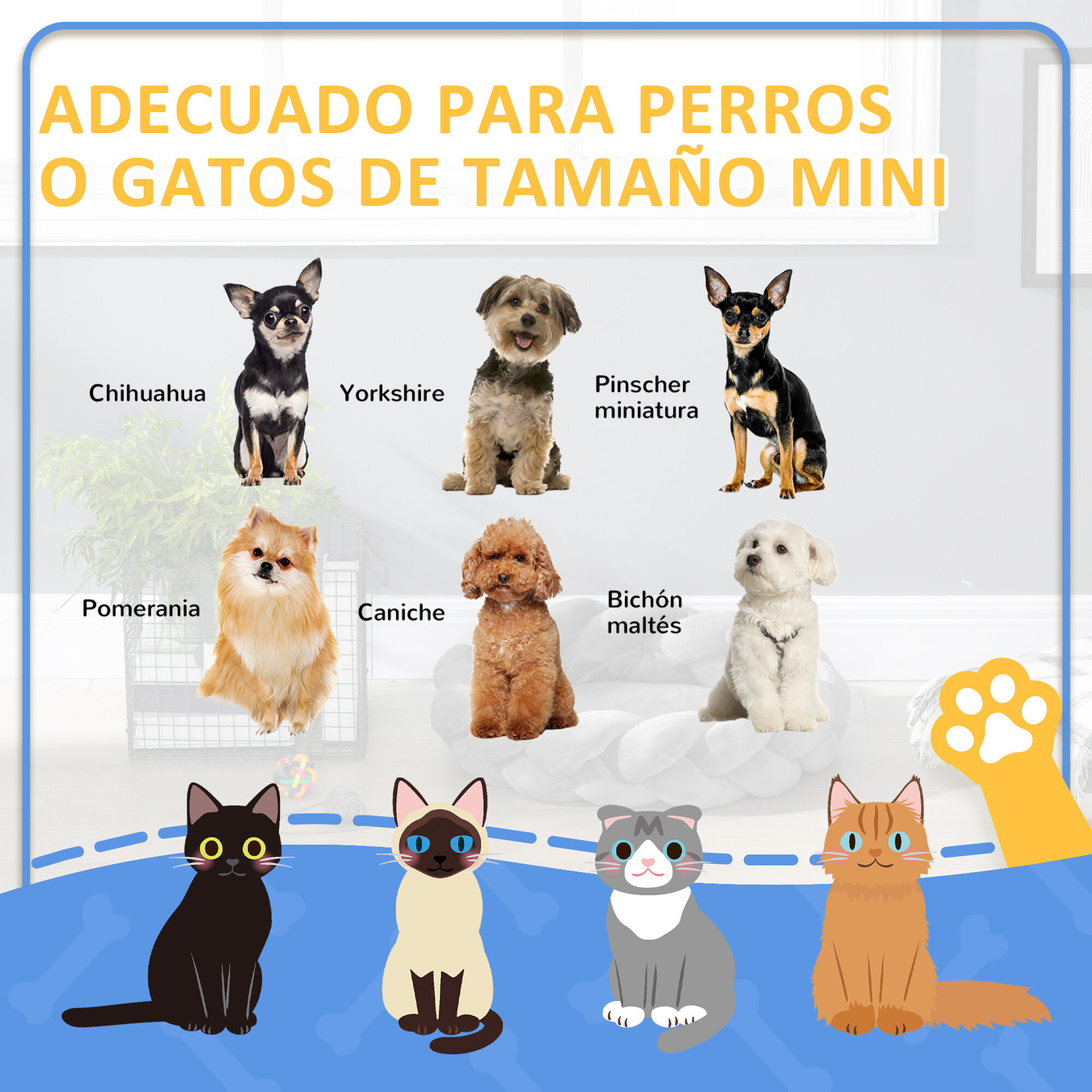 PawHut Cama para Mascotas Gris, , large Imagen numero 4