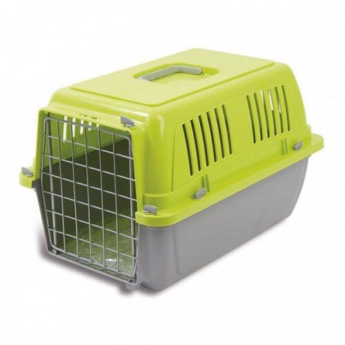 Pedr&oacute;s transport&iacute;n de pl&aacute;stico gris y amarillo para mascotas, , large Imagen numero 1