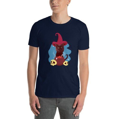 Mascochula camiseta hombre el brujo personalizada con tu mascota azul marino thumbnail