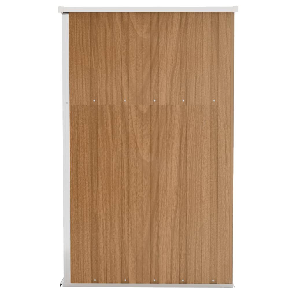 vidaXL Cobertizo jard&iacute;n pared acero galvanizado marr&oacute;n 118x100x178 cm, , large Imagen numero 4