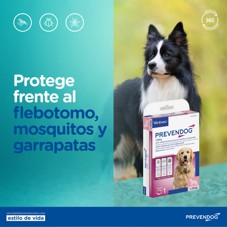Virbac Prevendog Collar Antiparasitario para perros grandes, , large image number null