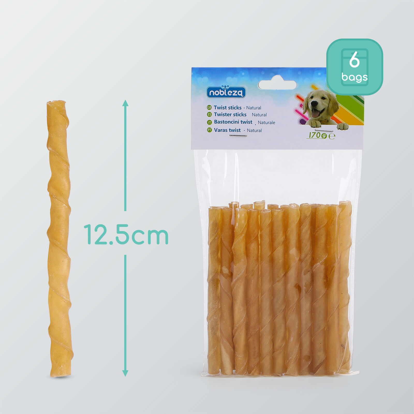 Nobleza Palitos de piel prensada para perros thumbnail