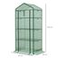 Outsunny Invernadero de Terraza con 4 Estantes de Alambre y Puerta Enrollable Invernadero de Jardinería para Macetas Plantas Flores Jardín Exterior 69x49x158 cm Verde, , large indicador imagen numero 3
