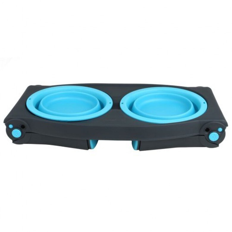Comedero doble elevado ajustable grande color Azul, , large image number null