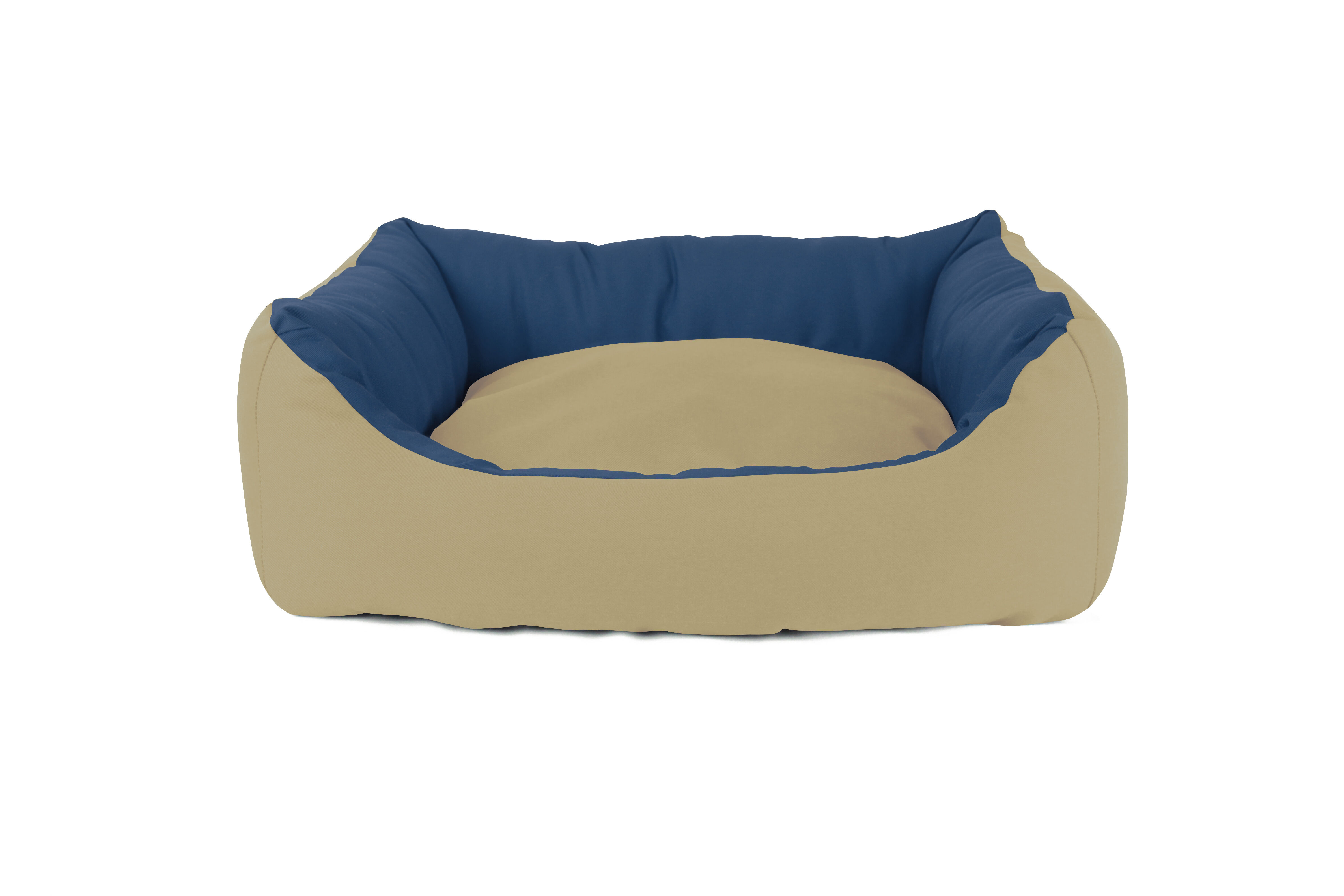 Gauty Cama Rectangular para Perros y Gatos  Tela de sarga - Beige y azul, , large Imagen numero 1