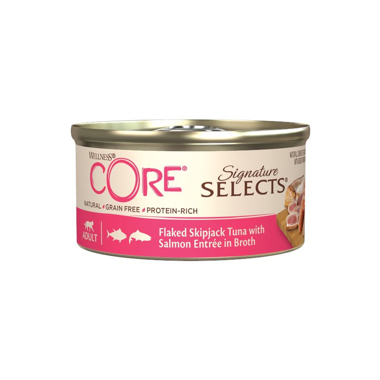 12 latas x 79 g Wellness Core Flaked Salmón lata para gatos ¡Pack ahorro!