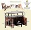 COSTWAY Mueble Arenero para Gatos, Casa Esquinera para Gatos de Madera con Estante Abierto, 2 Puertas, 2 Entradas y Patas de Metal, Casa de Baño para Mascota, 105 x 50 x 73 cm (Marrón), , large indicador imagen numero 2