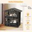 COSTWAY Casa para Gatos de Exterior con Ratán PE, Condominio Elevado de 2 Niveles con 2 Cojines Extraíbles y Ventanas, Refugio para Mascotas con Techo Inclinado, 69 x 40,5 x 70 cm, , large indicador imagen numero 5