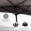 Outsunny Sombrilla 269x138x236 cm Parasol de Jardín con Manivela y Forma Semicircular para Exterior Terraza Patio Piscina Gris, , large indicador imagen numero 5