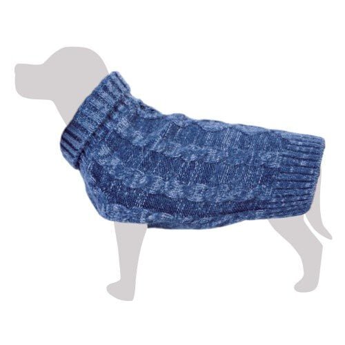 Arquivert jersey de punto trenzado azul para perros, , large Imagen numero 1