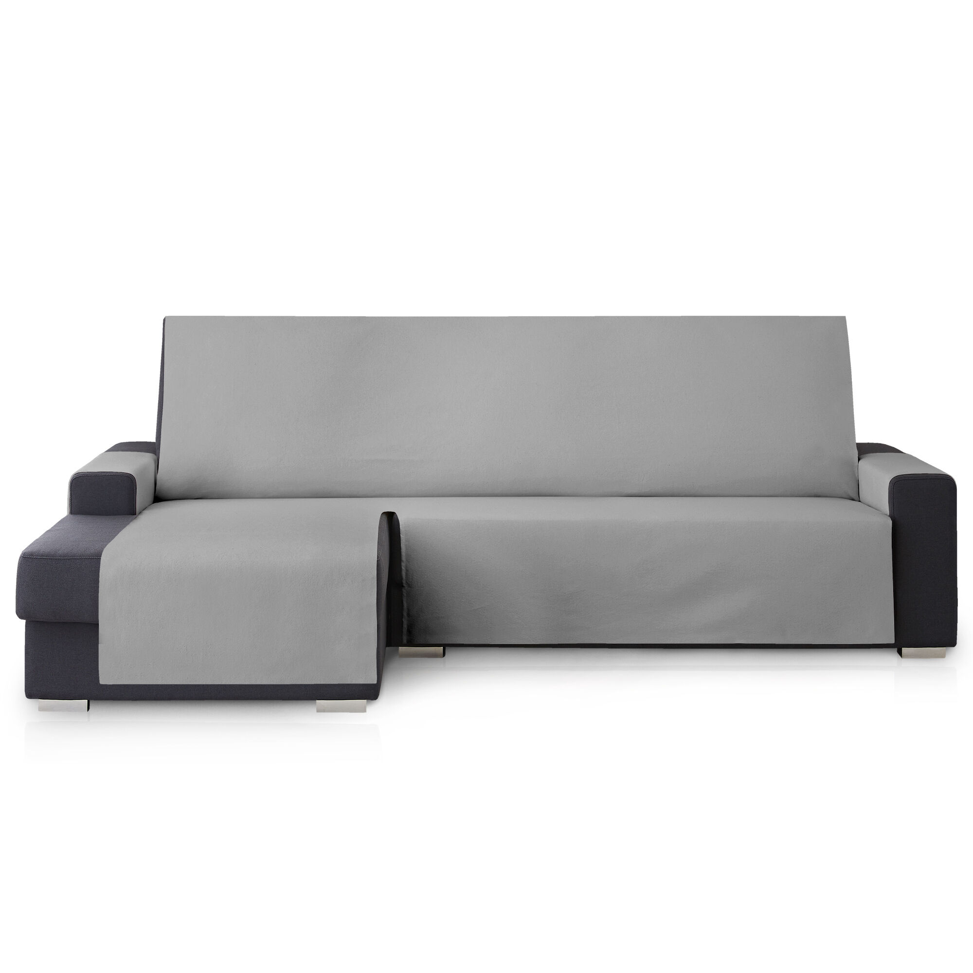 Protector Cubresofa Sofa Chaise Longue Izquierda Royale 240 cm. Color Gris Oscuro, , large Imagen numero 1