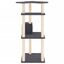 vidaXL Rascador para gatos con postes de sisal gris oscuro 123 cm, , large indicador imagen numero 3