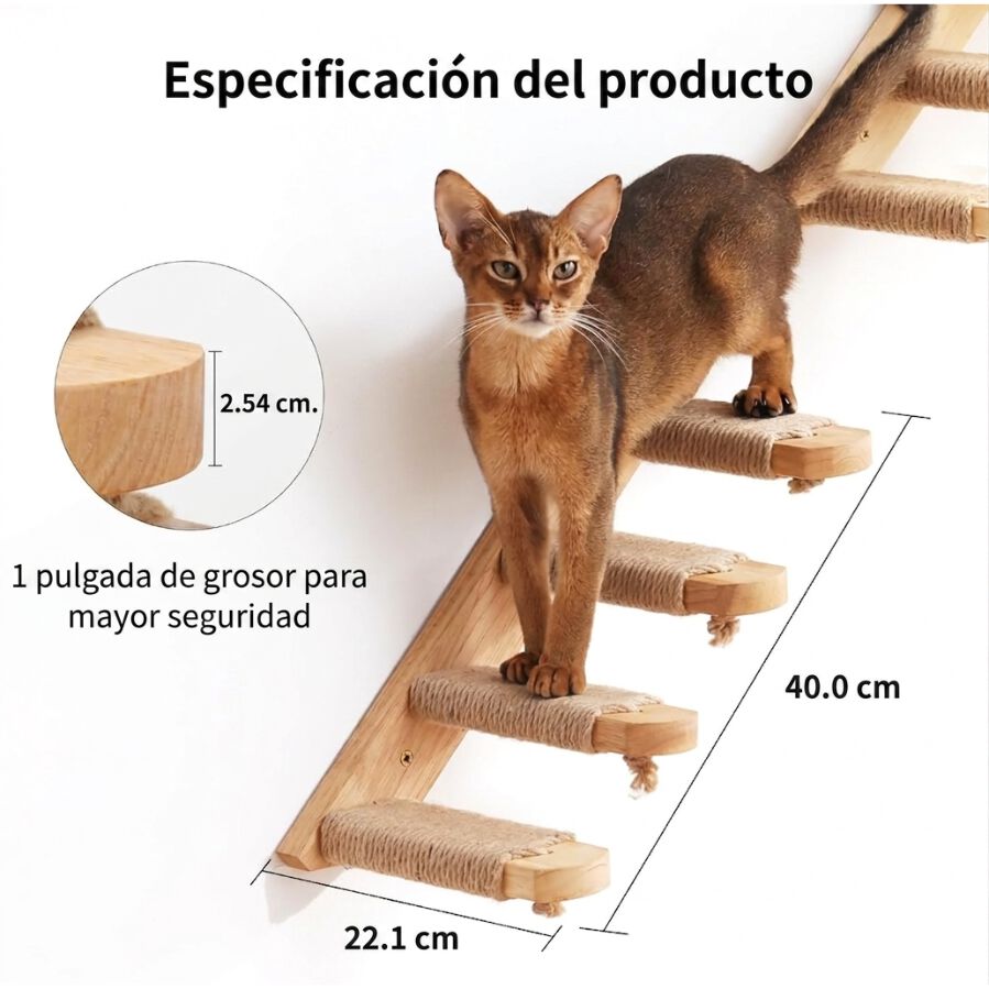Estanter&iacute;as de Pared para Gatos de Madera Natural &ndash; Dise&ntilde;o Modular Minimalista, Resistentes y F&aacute;ciles de Instalar, Compatibles con Fukumaru, , large Imagen numero 3