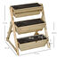 Outsunny Jardinera de Escalera de 3 Niveles Maceteros de Madera Jardinera Vertical con Tela no Tejida y Orificios de Drenaje Huerto Urbano para Plantas Macetas Flores Jardín 71x61x77 cm Natural, , large indicador imagen numero 3