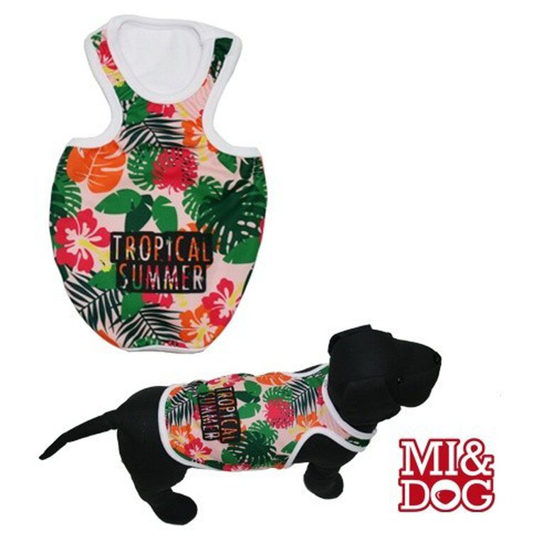 Camiseta de tirantes tropical para perros color Multicolor, , large image number null