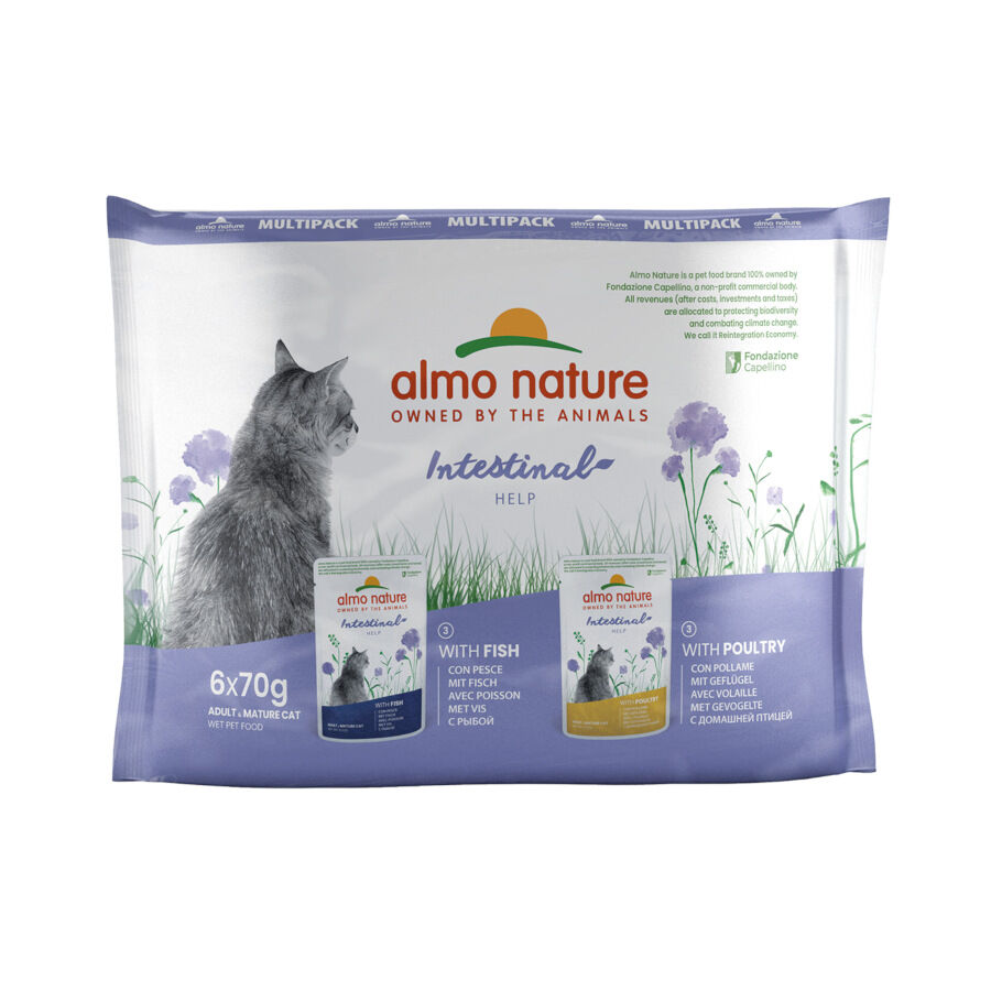 6 sobres x 70 g Almo Nature Intestinal Help Pescado y Aves sobre para gatos - Multipack, , large Imagen numero 1