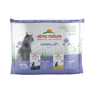 Almo Nature Intestinal Help Pescado y Aves sobre para gatos - Multipack 6