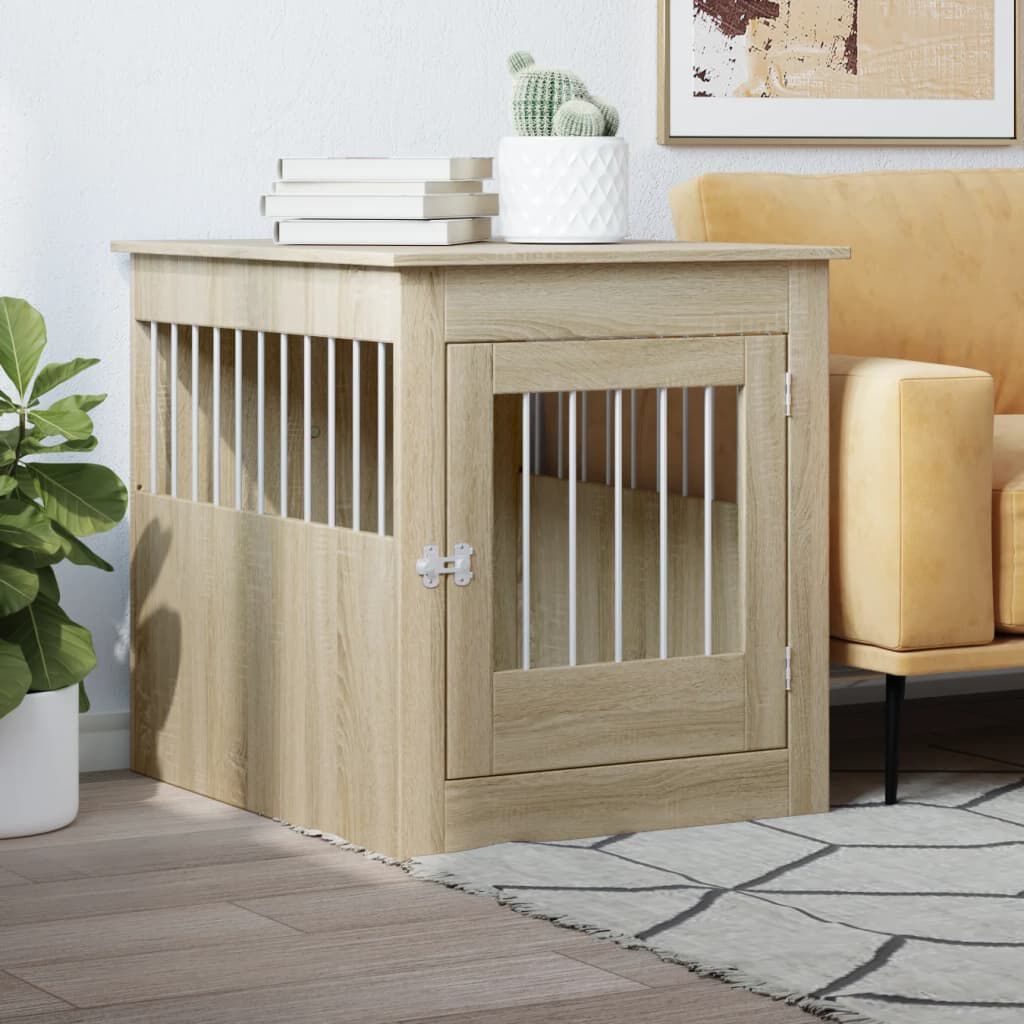 vidaXL Jaula para perros madera de ingenier&iacute;a roble Sonoma 55x80x68 cm, , large Imagen numero 17