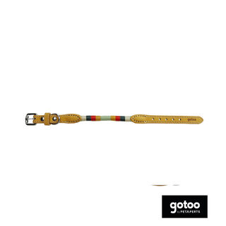 Gotoo Collar cuero verde para perros