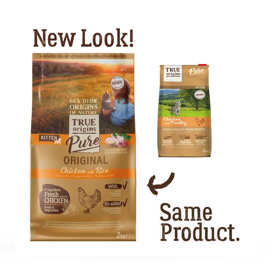 True Origins Pure Kitten Poultry Pollo pienso para gatos thumbnail