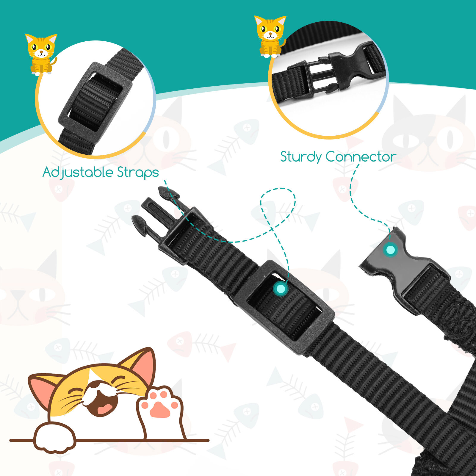 Nobleza Arn&eacute;s para Gatos con Correa, Ajustable Antiescape Seguridad Arn&eacute;s para Gatos y Cachorros, , large Imagen numero 5