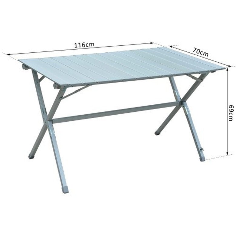 Mesa plegable Outsunny de camping de aluminio color Gris, , large image number null