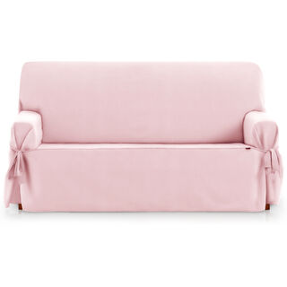 Vipalia Protector Funda Sillon Sofa 1 Plaza con lazos. Color Rosa. 1 Plaza (80 - 120 cm)