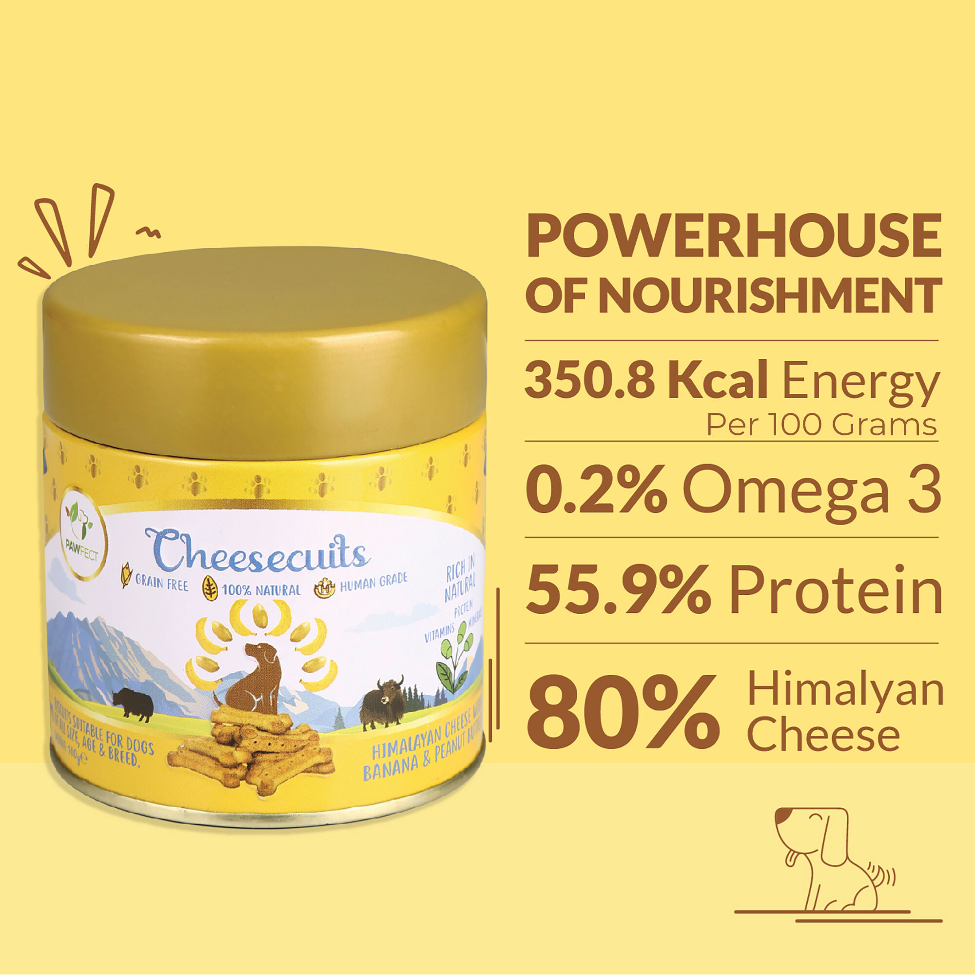 Galletas de queso para perros con pl&aacute;tano y mantequilla de man&iacute; - Cheesecuits (100 g/3,53 oz), , large Imagen numero 3