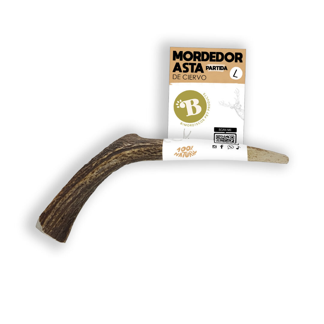 BIMORDISCOS Asta de ciervo Partida para perros Pack 2 x L, , large Imagen numero 1
