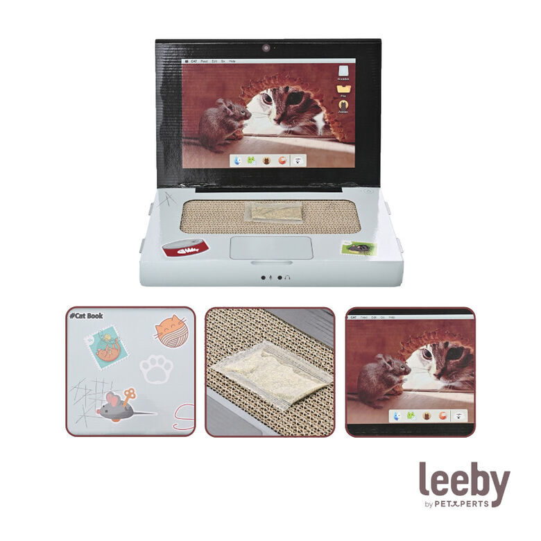 Leeby Lola rascador de cartón en forma de ordenador para gatos thumbnail
