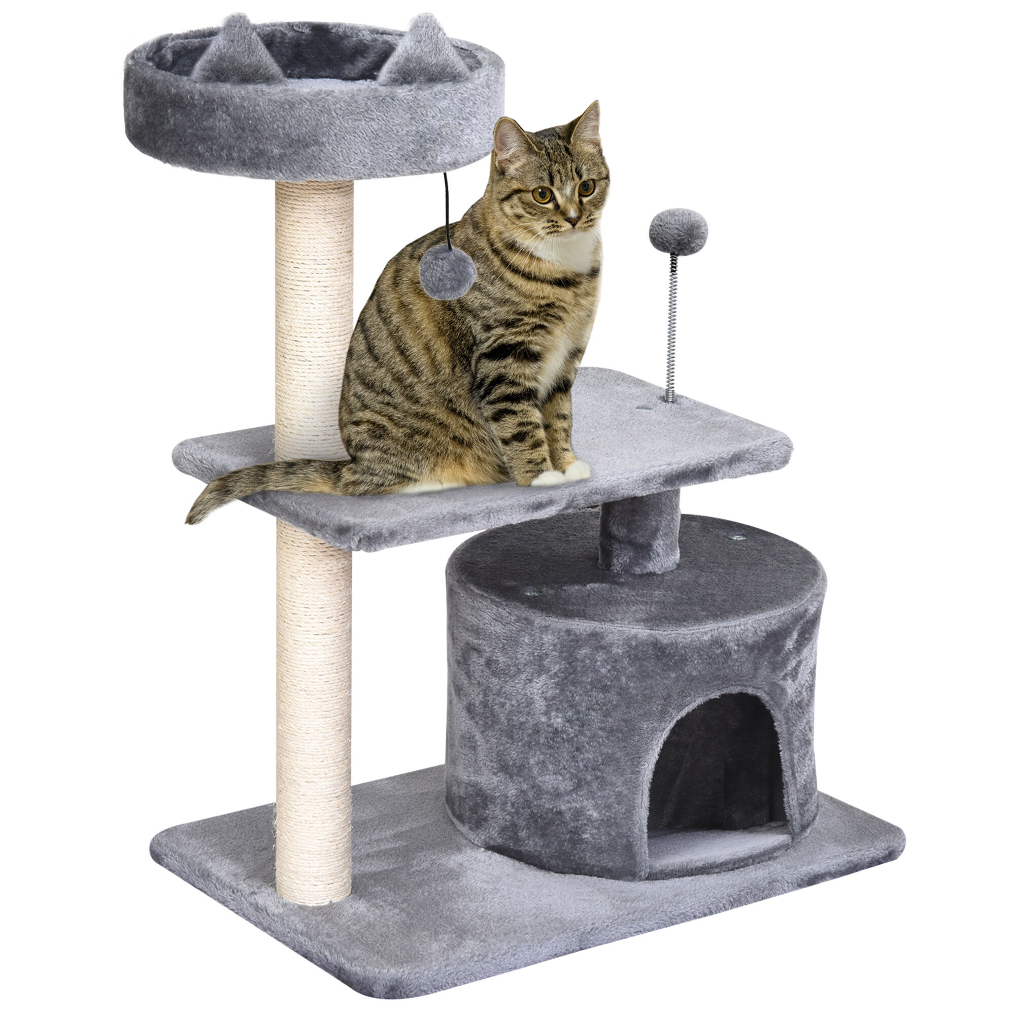 PawHut &Aacute;rbol para Gatos Gris, , large Imagen numero 1