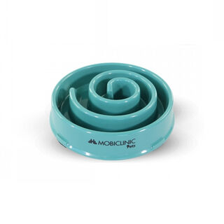 Mobiclinic Comedero Lento Antivoracidad Azul Antideslizante Para Perros