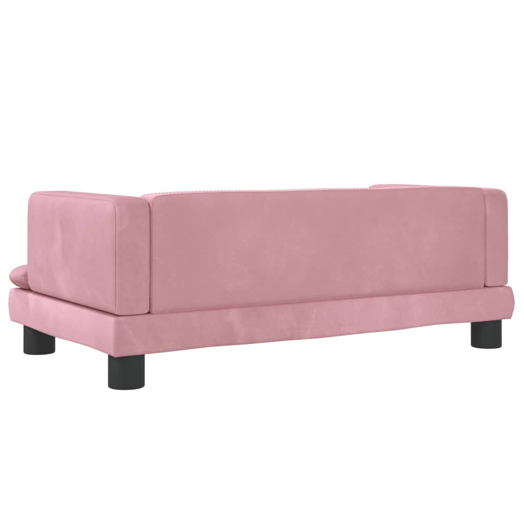 vidaXL Cama para perros de terciopelo rosa 80x45x30 cm, , large Imagen numero 4
