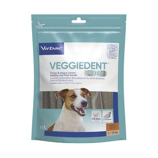 Virbac Snacks Dentales Veggiedent Fresh para perros de raza pequeña