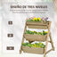 Outsunny Jardinera de Escalera de 3 Niveles Maceteros de Madera Jardinera Vertical con Tela no Tejida y Orificios de Drenaje Huerto Urbano para Plantas Macetas Flores Jardín 71x61x77 cm Natural, , large indicador imagen numero 4