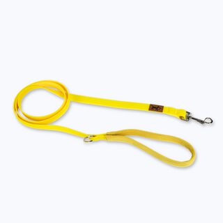 La Casa de Turrón Correa para perros modelo Adventure amarillo impermeable de PVC con mango de ante para perros