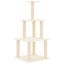 vidaXL Rascador para gatos con postes de sisal color crema 111 cm, , large indicador imagen numero 3