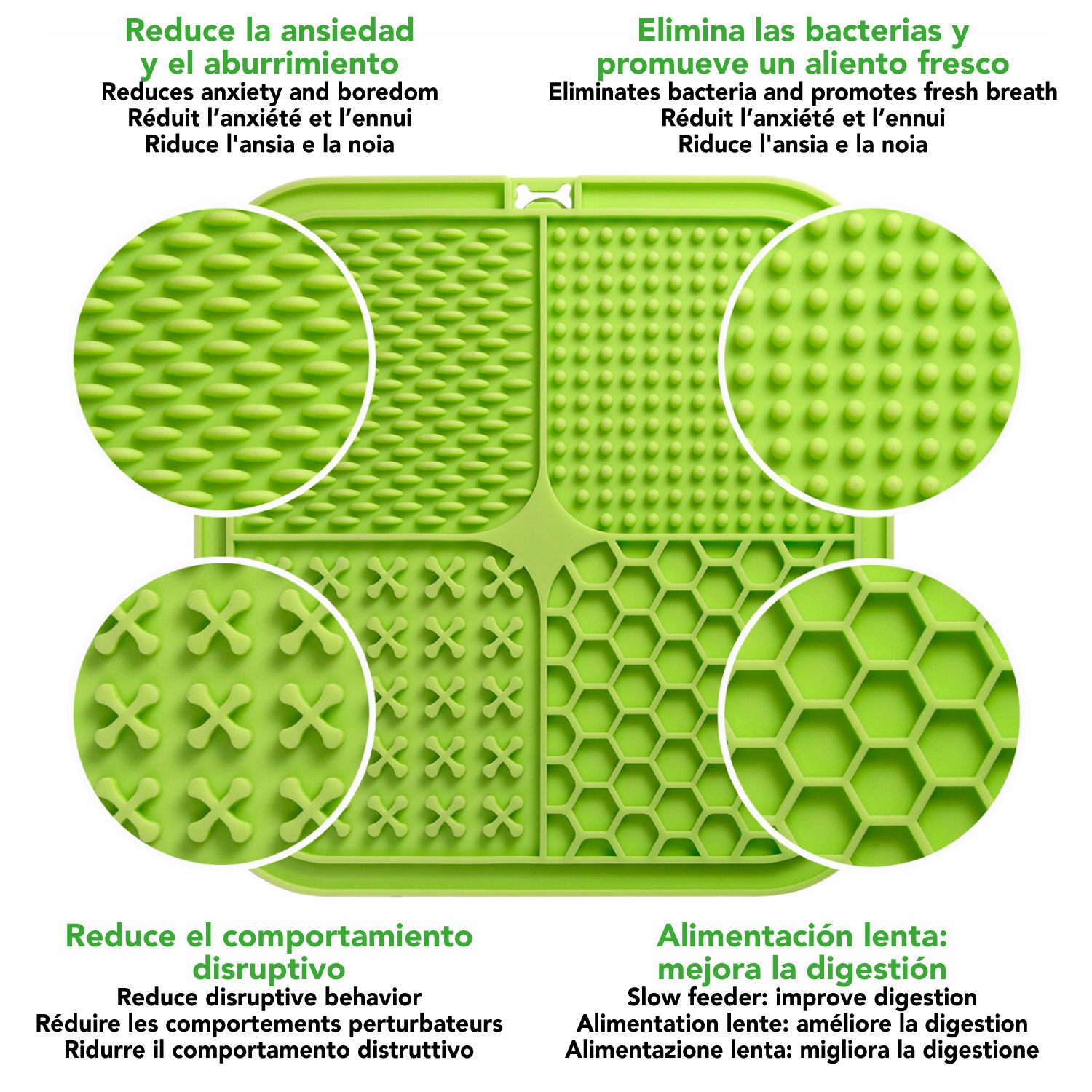 Arquivet Alfombrilla verde para lamer y espátula para perros thumbnail