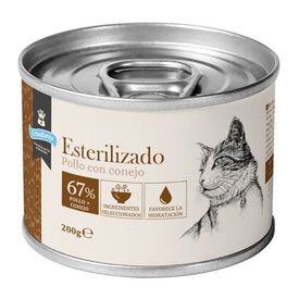Criadores Esterilizado Paté Pollo y Conejo lata para gatos